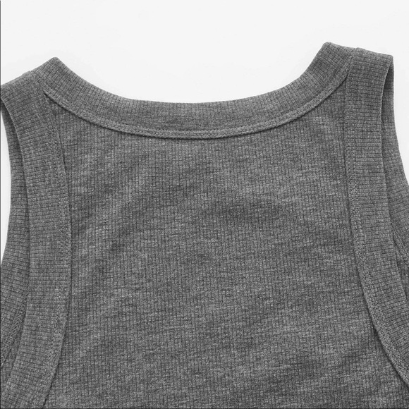 Grey Ribbed Tank Top Sz S New - Picture 13 of 15